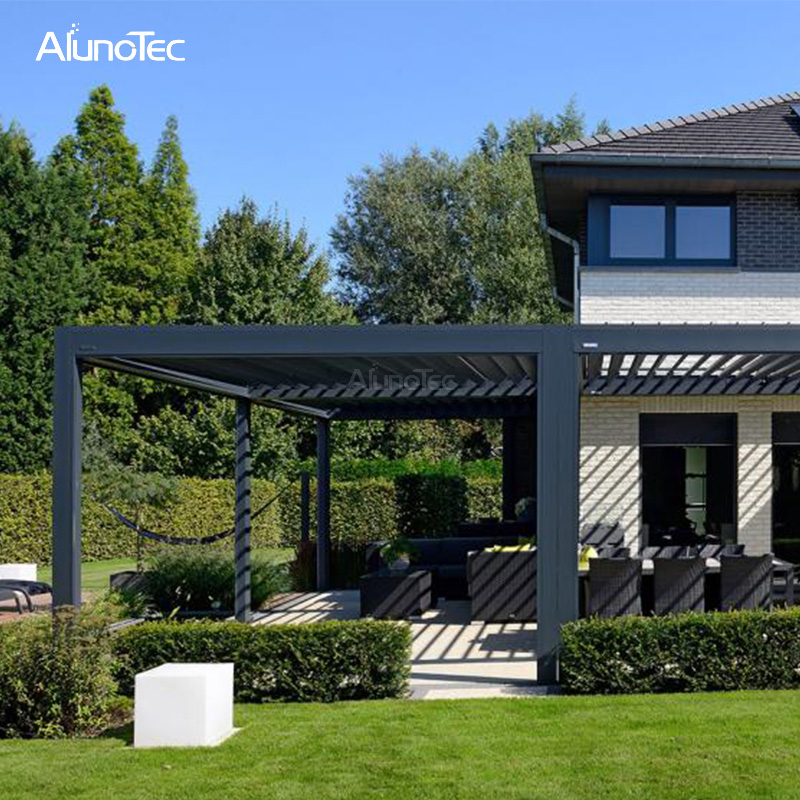China DIY Aluminium-Lamellendach, wasserdicht, einziehbar, Pergola-Abdeckung, Sonnenschutz, Pavillon für den Außenbereich