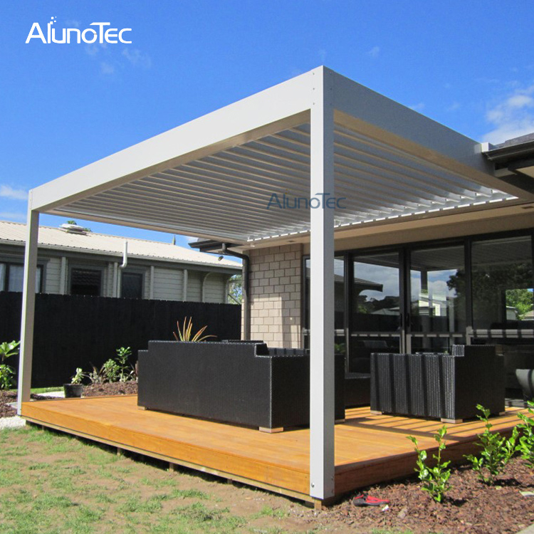 China DIY Aluminium-Lamellendach, wasserdicht, einziehbar, Pergola-Abdeckung, Sonnenschutz, Pavillon für den Außenbereich