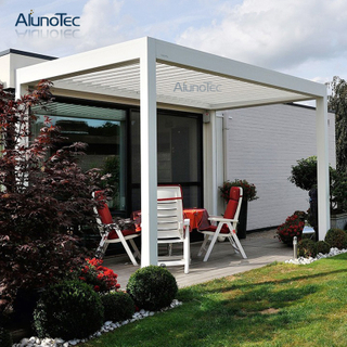 Passen Sie die Pergola mit verstellbaren Aluminiumlamellen für den Außenbereich individuell an