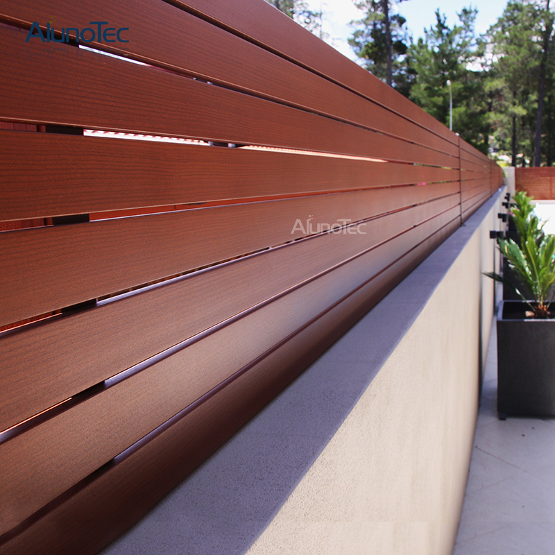 Horizontaler Gartenzaun, Sichtschutz, Aluminium-Lattenzaun, vertikal 