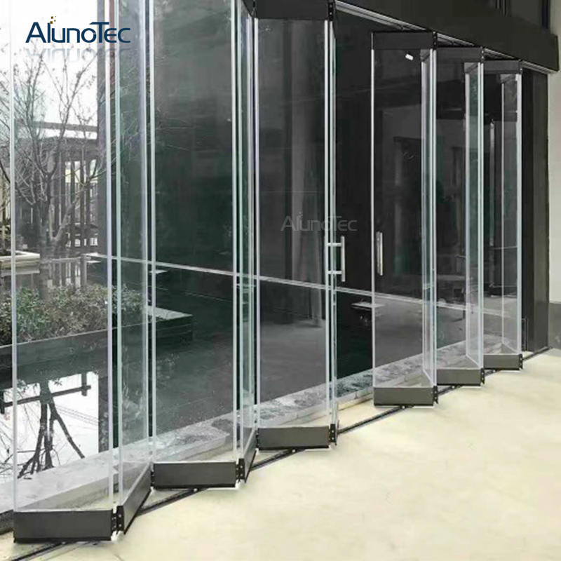 Rahmenlose Glasfalttür/Zubehör aus Edelstahl im neuen Design