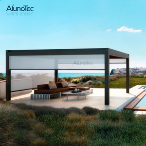 Wasserdichter Gartenpavillon aus Aluminium mit Vorhang