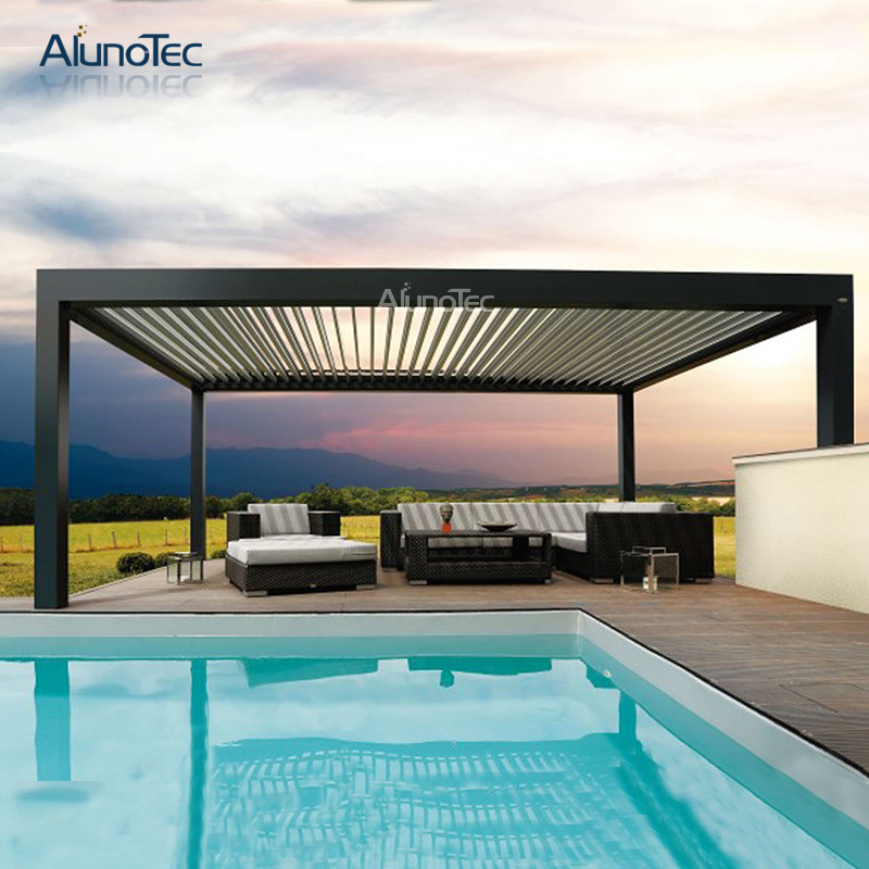 Aluminiummotorisierte regensichere Pergolen Pläne für Aluminium-Pergola im Freien