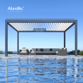 AlunoTec wasserdichtes Lamellendachsystem, elektrischer Outdoor-Pavillon, Aluminium-Überdachung, Terrassendach, Pergola