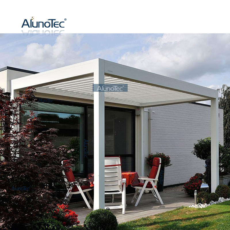 AlunoTec 8 x 4 Meter Pergulla oben, neue, an der Wand montierte, starke Dachterrasse, Schwimmpergola mit Spa