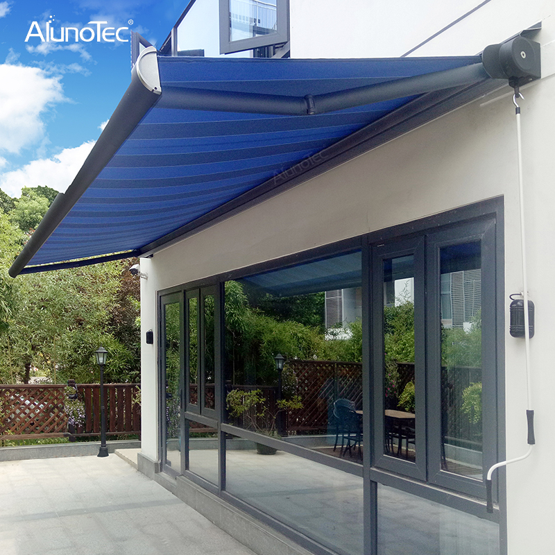 Sonnenschutz für den Außenbereich, Aluminium-Pavillon-Zelt mit klappbarem Arm, Pergola-Überdachung, motorisierte Terrasse, einziehbare Markisen, Vollkassetten-Markise