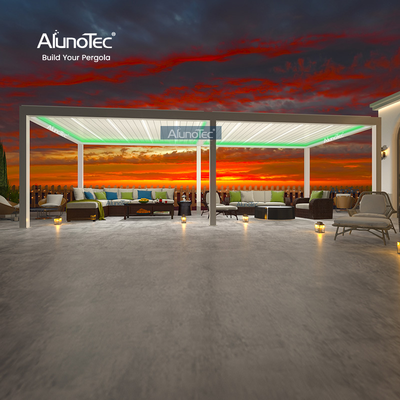 AlunoTec PergoLUX 4x6m Angebautes Hausdeck Pergola Wintergarten für den Außenbereich