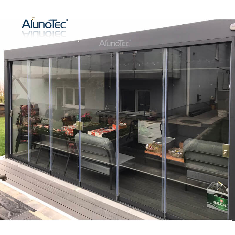  Aluminium Farme Patio Pergola Badewanne Duschtüren Außenrahmenlose Glasschiebetür