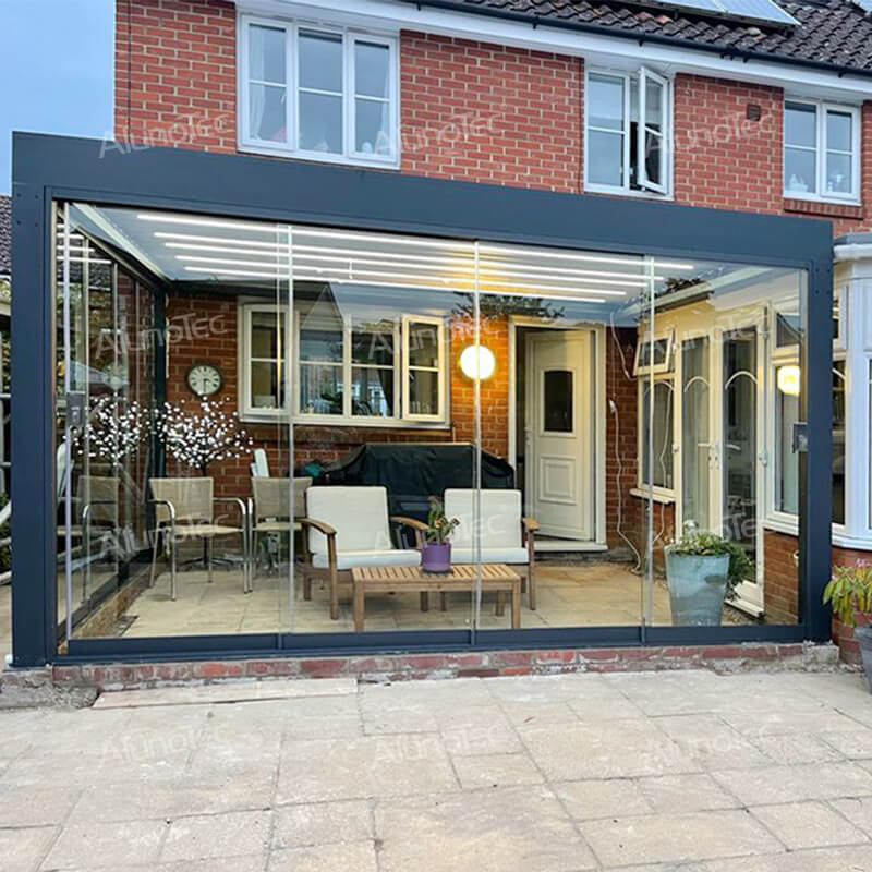 Patio-Pavillon, Metall-Innenhof, manuelle Aluminium-Pergola für den Außenbereich