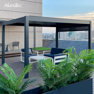 AlunoTec Easy Install Standard manuell verstellbares Lamellendachsystem, Unterstand, wasserdichte Aluminium-Pergola-Teile