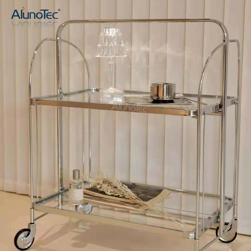 Robuster Mid-Century Modern Gerlinol Chrom-Metall-Aufbewahrungswagen mit Servierwagen und Barwagen