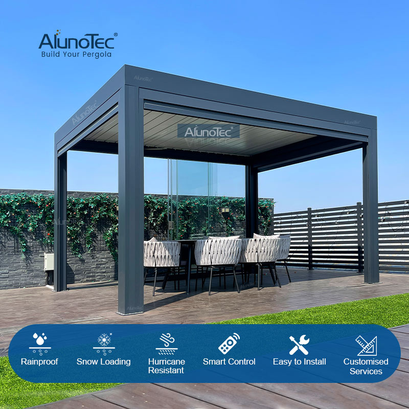  AlunoTec Hochleistungs-Sonnenschutzgitter, wetterfest, Pergola, Vinyl, Terrasse, Veranda, Purgola-Dach 