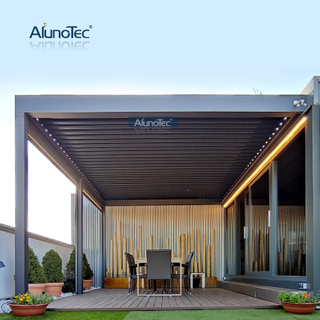 AlunoTec Hinterhof-Pergola, 4 m breit x 3 m tief, anthrazitgrau, zum Angebot