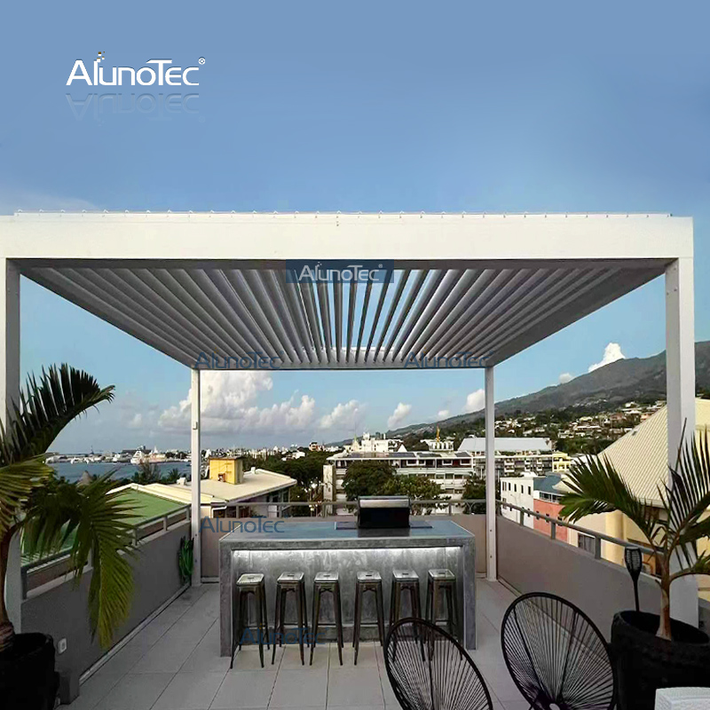  AlunoTec PergoLux Installation motorisiertes Lamellendach 12 Fuß x 20 Fuß Lamellenpergola zum Angebot