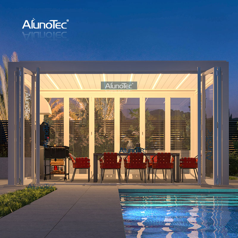 AlunoTec freistehende 30 LX 12 W x 8 H Lieferpreis Eine motorisierte Überdachungspergola für die USA