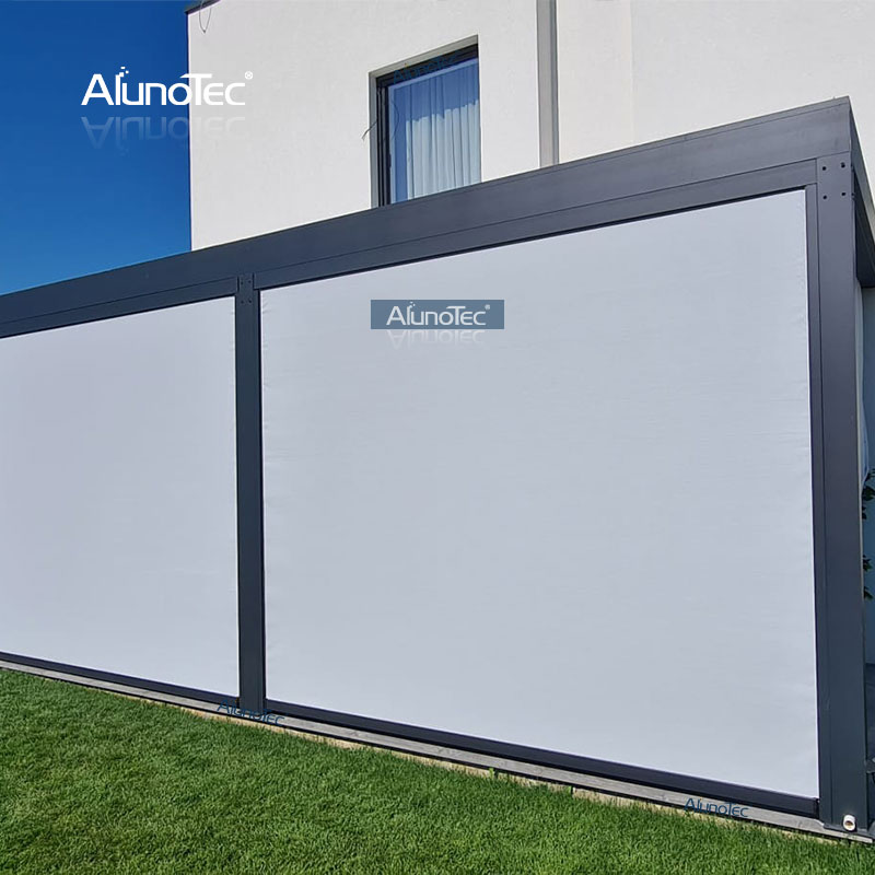  3x4m 6x4m motorisierte grau-weiße Pergola für Schwimmbad