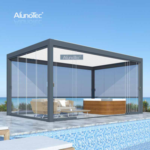 AlunoTec 12x12 Markisen Lamellen Pergola Deck Solarium