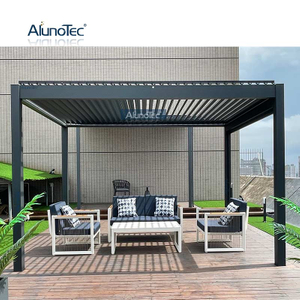 AlunoTec freistehende Pergola für den Außenbereich, überdachtes Lamellensystem, Lamellen-Kosten-Gartenschatten