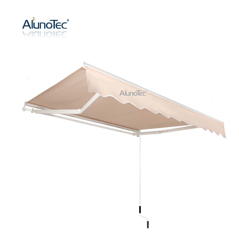 AlunoTec winddichte, motorisierte, einziehbare Pergola-Pavillon-Kassettenmarkise, klappbares Armdach, Vollkassetten-Markise
