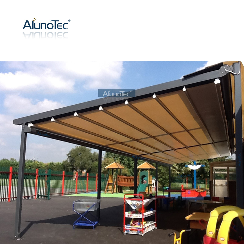 Wasserdichte, faltbare Terrassen-Pergola-Abdeckung für den Außenbereich, motorisierte Pavillon-Schatten-einziehbare Markise, China für die Beschattung von Autos