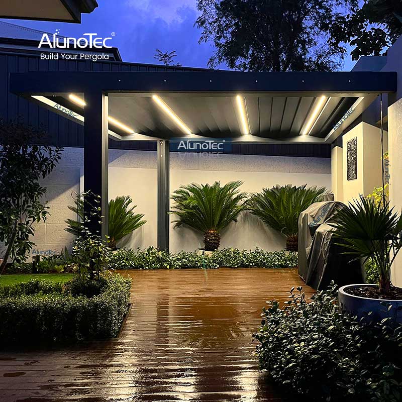 AlunoTec freistehende 6 x 3 m Terrassenüberdachungsstruktur mit Lamellendachsystemen