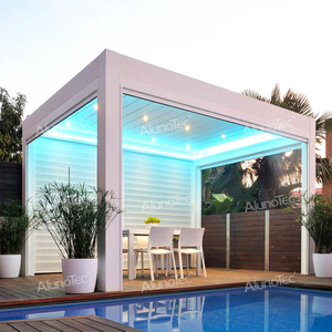Wasserdichtes motorisiertes Pergola-Pavillonzelt für den Außenbereich mit Reißverschlussschirmen