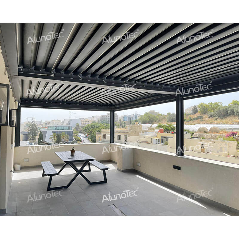 Patio-Pavillon, Metall-Innenhof, manuelle Aluminium-Pergola für den Außenbereich