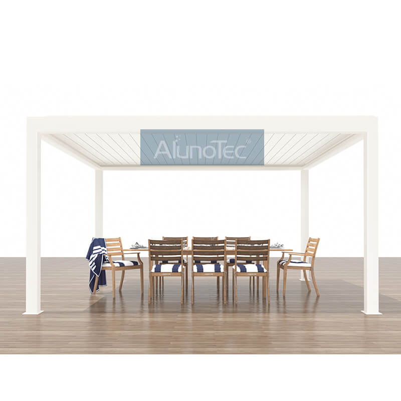 An der Wand montierte Aluminium-Sonnenschutzlamellen für Dachpavillons, bioklimatische Pergola-Sets