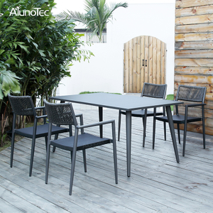 Aluminiumrahmen PE Rattan Sitz Gartenmöbel Garten Kaffeestuhl und Tischset