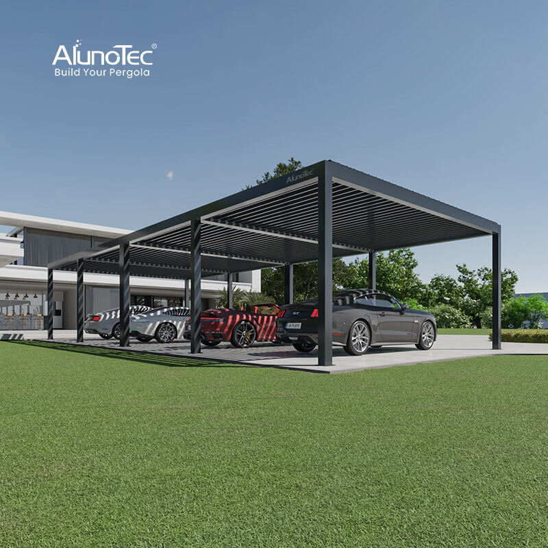 AlunoTec Aluminium-Elektro-wasserdichte Sonnenblende Carport Pergola