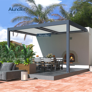AlunoTec China Bioklimatische wasserdichte Premium-Aluminium-Dachlamellen-Terrassenabdeckung, Pavillon-Pergola 