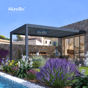 Hinterhof-Schattendach, modernes überdachtes Anbauhaus, bioklimatisches Auto-Pergola-Schattendach für das Leben im Freien