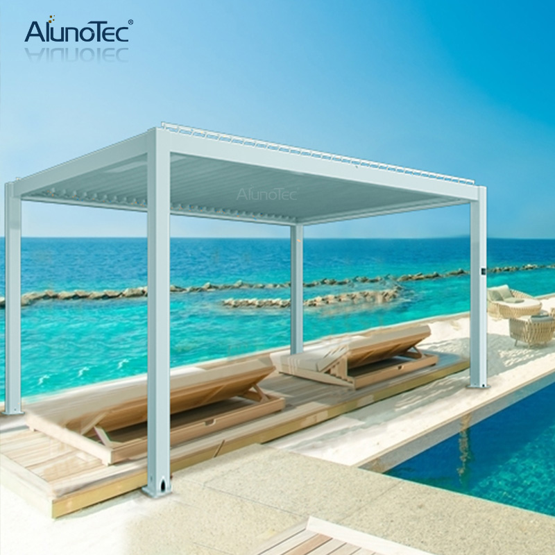 Standard-Bioklima-Handkurbel, wasserdichte Aluminium-Lamellen-Dachgarten-Pergola