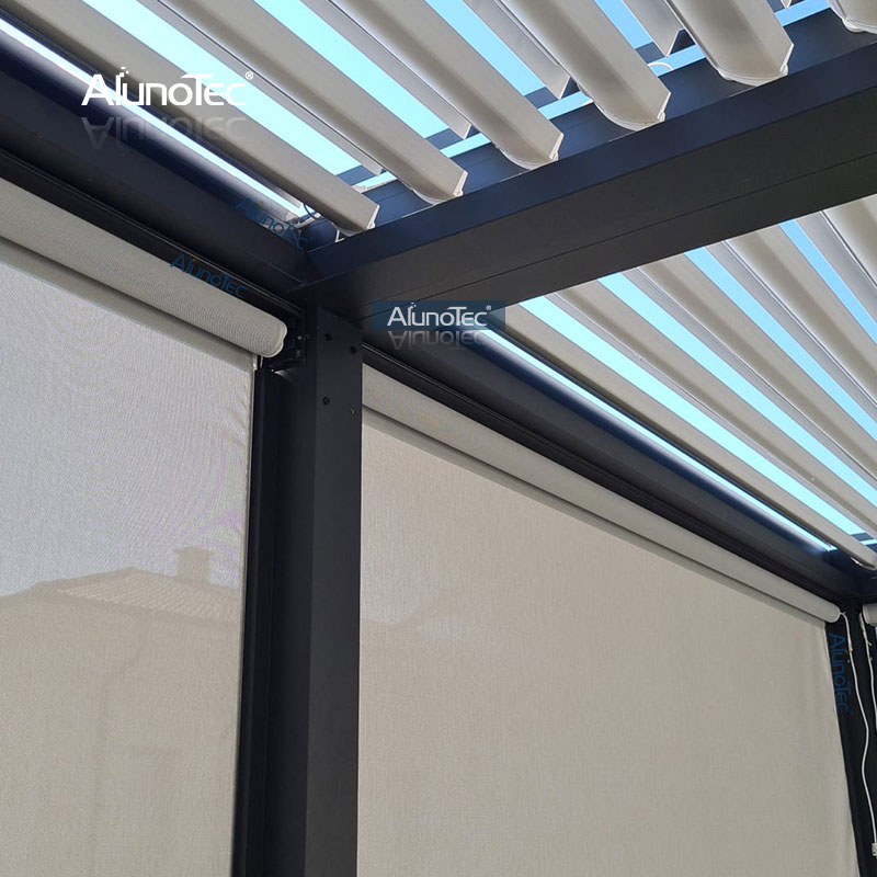 AlunoTec Pergola Weiß Freistehender Pavillon Manuelles Lamellendach Versand in die USA Preis