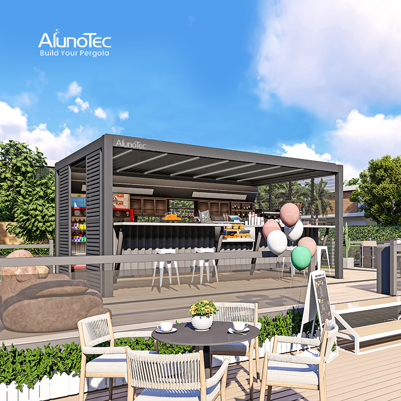 AlunoTec Ferngesteuerte 4x6m freistehende Sonnenschutz-Gewächshaus-Villa-Pergola zu verkaufen
