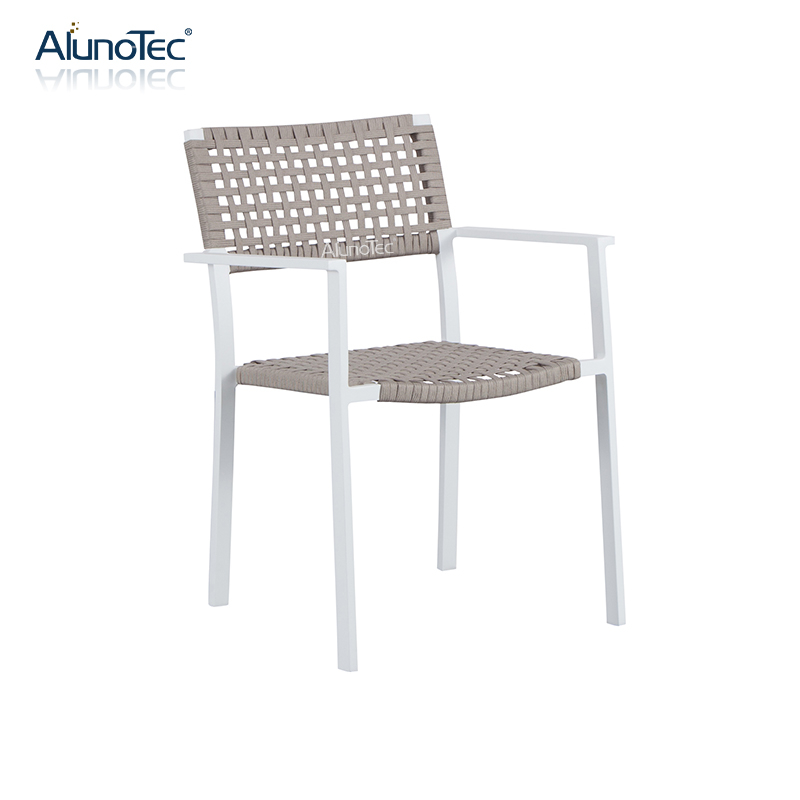 5 Rattan-Sitzstühle, Aluminium-Tisch, Outdoor-Essmöbel, 6-teiliges Terrassen-Essset
