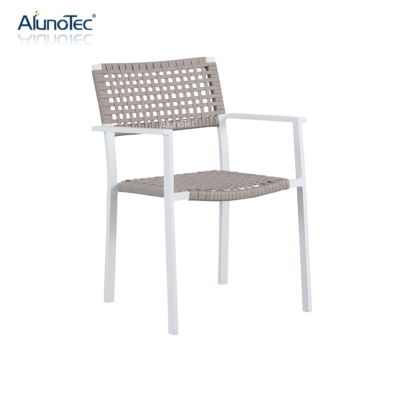 5 Rattan-Sitzstühle, Aluminium-Tisch, Outdoor-Essmöbel, 6-teiliges Terrassen-Essset