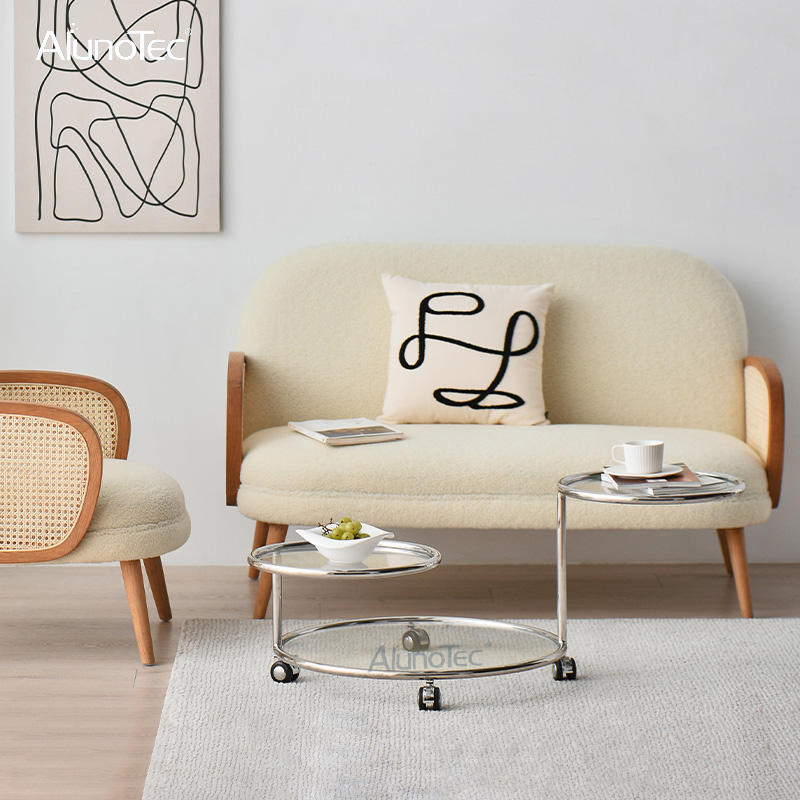 Modern Dseign Home Runder beweglicher Beistelltisch, drehbarer Couchtisch