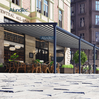 AlunoTec faltbare, wasserdichte, einziehbare Markise, 8 x 10 m, maßgeschneiderte Dach-Pergola-Abdeckung