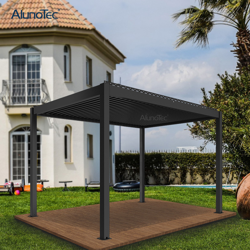 Standard-Bioklima-Handkurbel, wasserdichte Aluminium-Lamellen-Dachgarten-Pergola