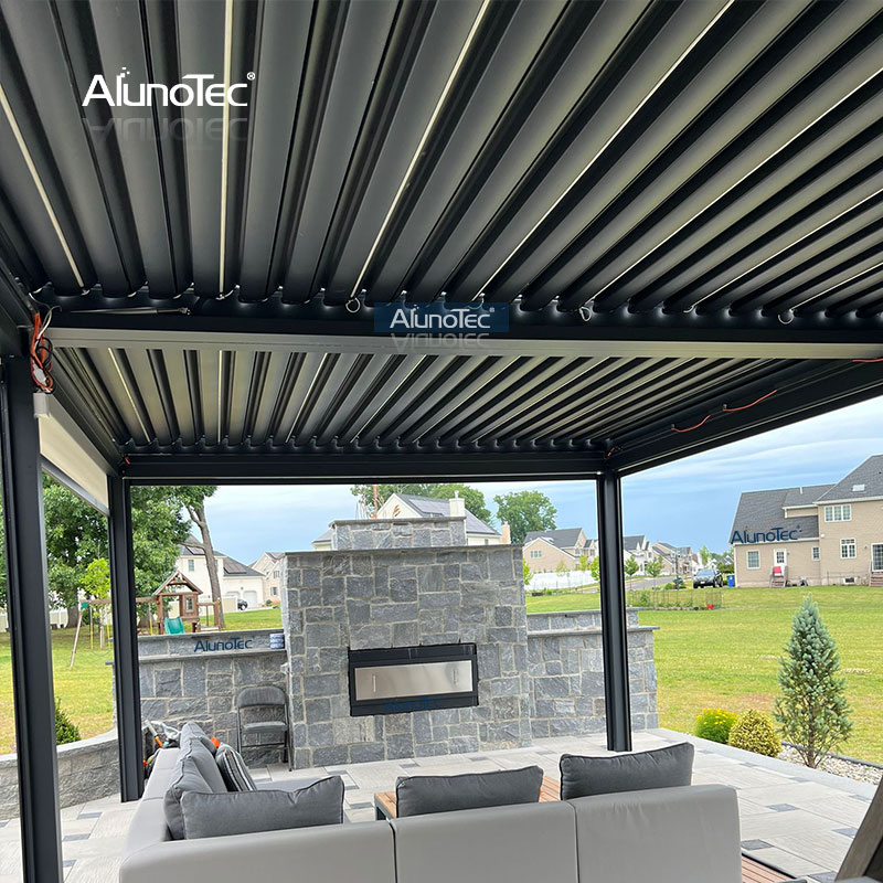 14' x 16' offener, geschlossener Outdoor-Küchenpavillon mit Lamellen zum günstigen Preis