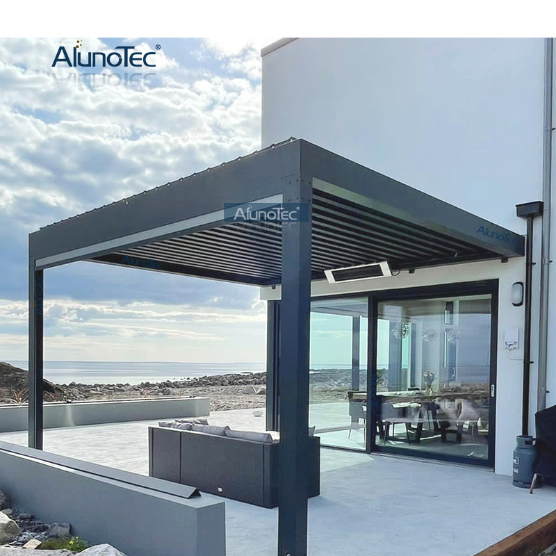 AlunoTec 3x3 4x4 Größe Terrasse Außeninstallation Strukturen Pergola Ideen Lamellendach Preis für Angebot