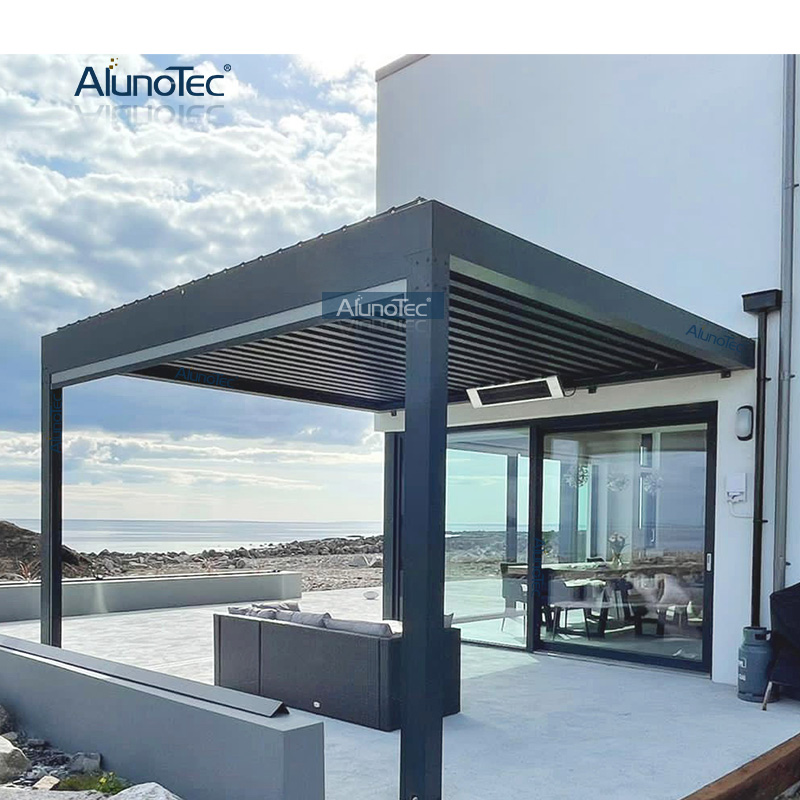 AlunoTec 3x3 4x4 Größe Terrasse Außeninstallation Strukturen Pergola Ideen Lamellendach Preis für Angebot