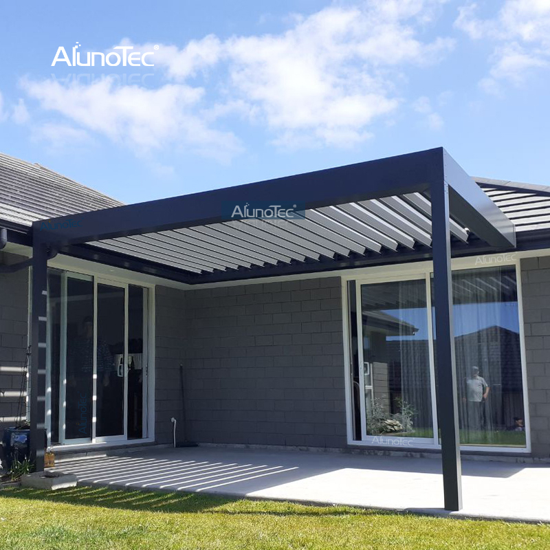  Metallmarkise, ferngesteuerter Pavillon, Lamellendach, Terrassenabdeckung, moderne Aluminium-Pergola für Sonnenschutz