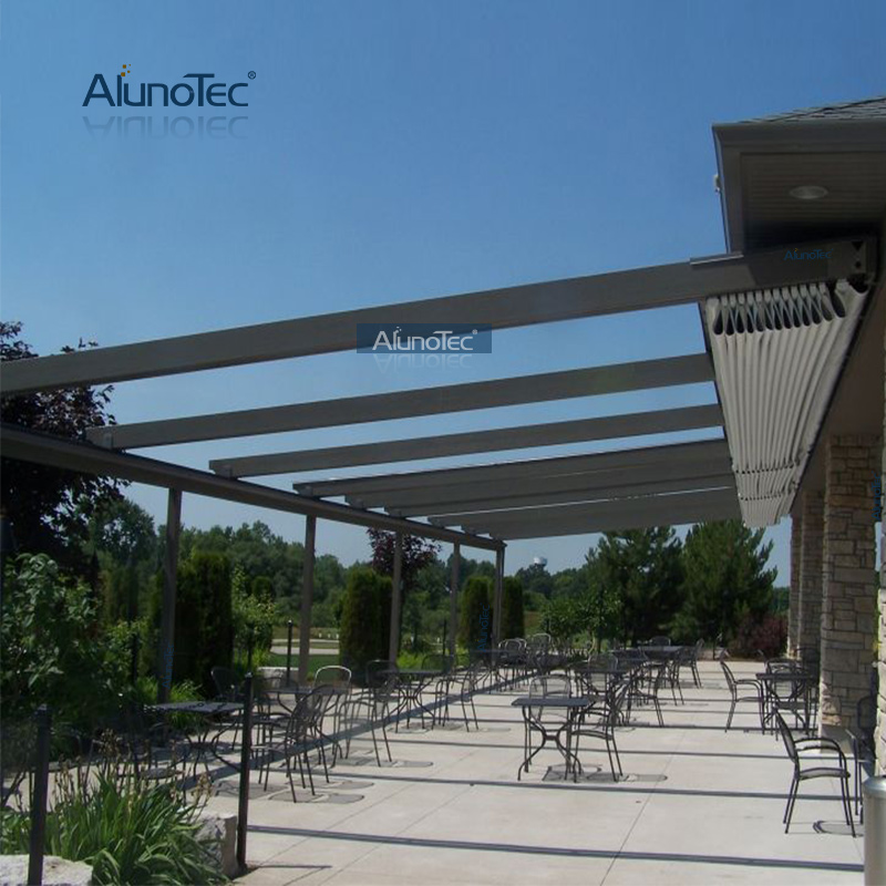 Öffnungs- und Schließmarkise, PVC-Pergola mit einziehbarem Dach für die Beschattung von Autos