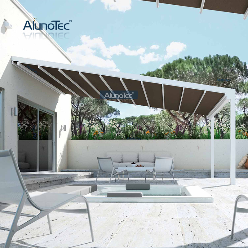  Outdoor-Swim-Spa-Whirlpool-Abdeckung, motorisierte versenkbare Pergola-Konstruktion