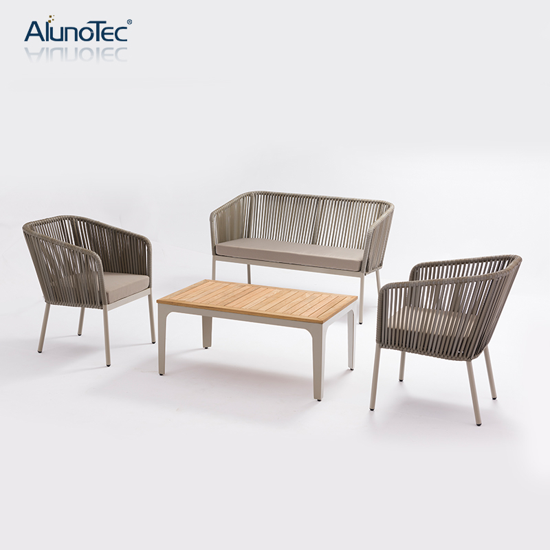 Wasserdichter PE-Rattan-Stuhl im modernen Design für Gartenmöbel-Sofa-Set im Freien 