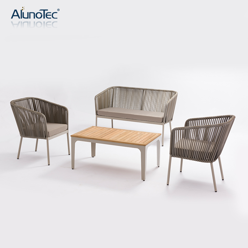 Wasserdichter PE-Rattan-Stuhl im modernen Design für Gartenmöbel-Sofa-Set im Freien 