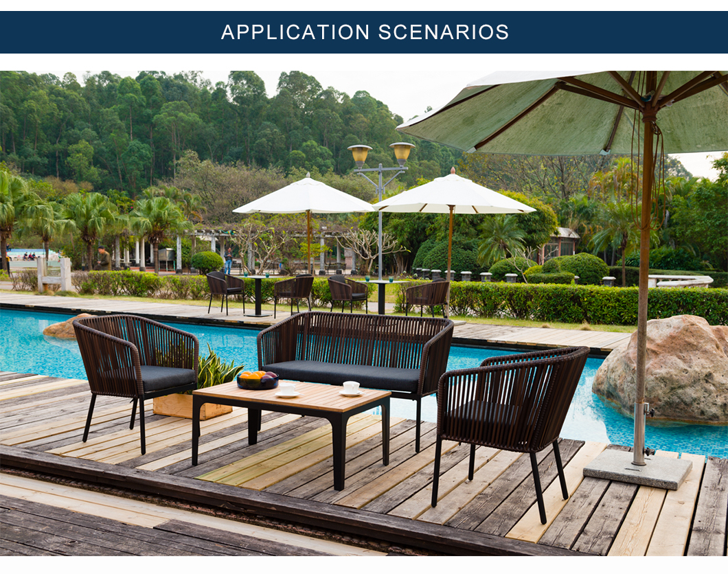 Wasserdichter PE-Rattanstuhl im modernen Design f&uuml;r Gartenm&ouml;bel im Freien, Sofa-Set (4)