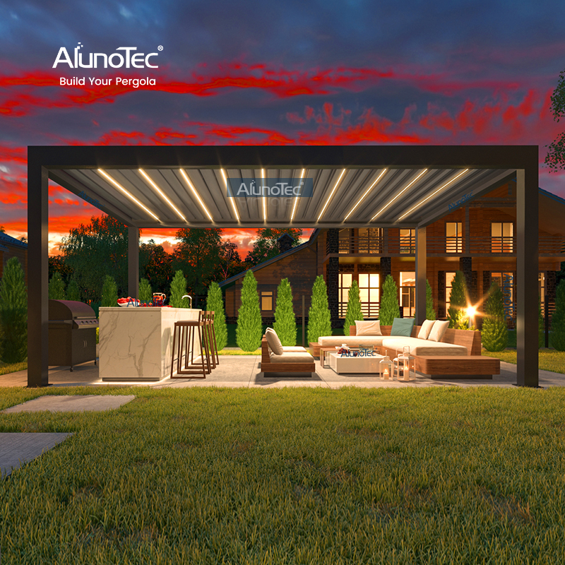 AlunoTec Custom Villa Patio Canvas Style Markise Pergola Schiebedach für Deck